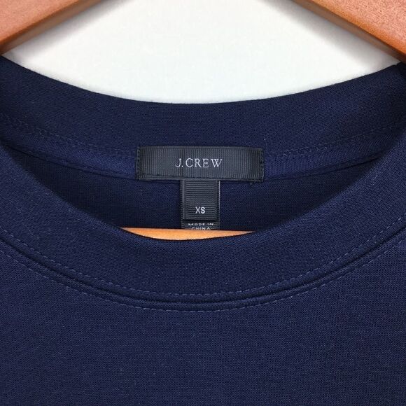 J. Crew XS Sequin Trim sweatshirt Navy boxy layer - Picture 4 of 7
